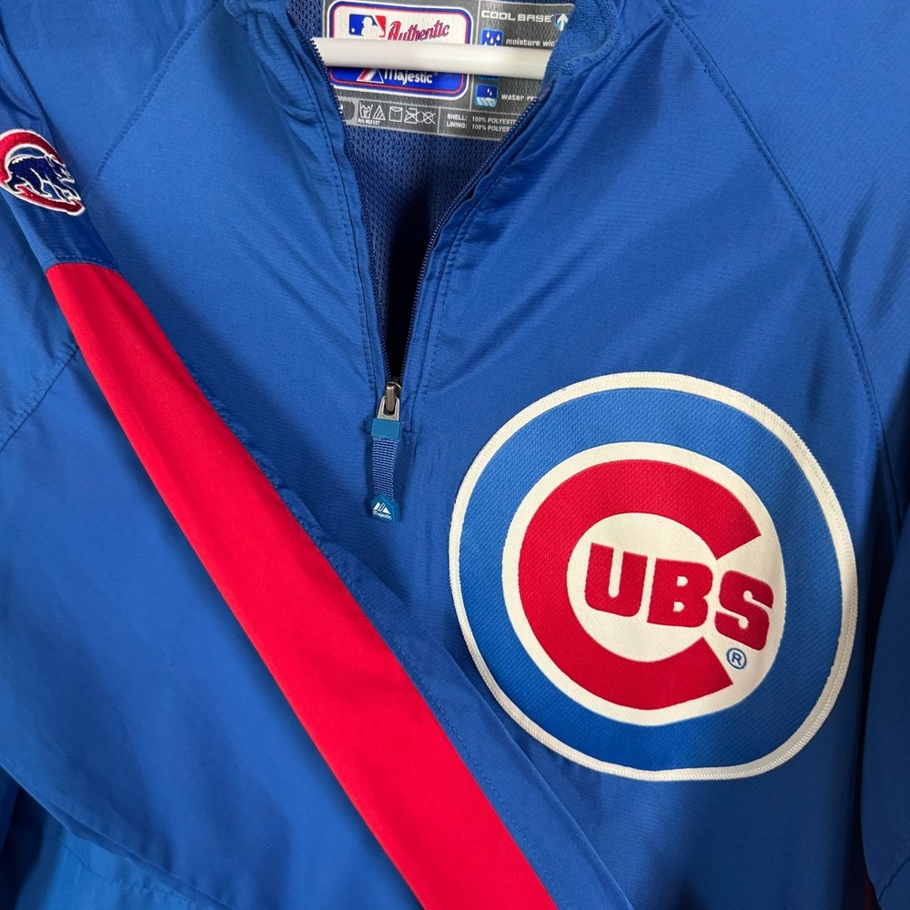Chicago Cubs Majestic Authentic Collection Pullover Jacket M Cool Base MLB - Picture 3 of 8